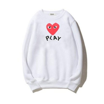 CDG Play Double Side Printed Sweatshirt White