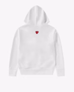 Play CDG Unisex Reverse Red Heart Zip Hoodie White