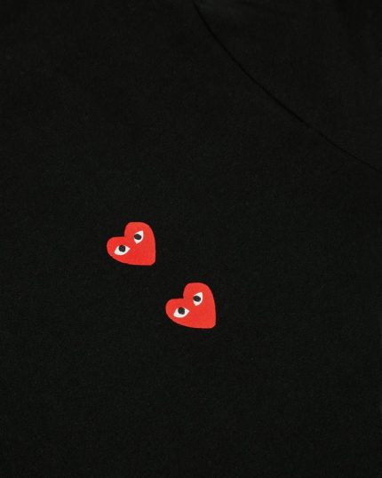 Play Multi Red Heart Longsleeve T-Shirt Black