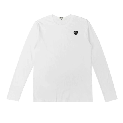 CDG Play Long Sleeve Overlapping Heart White
